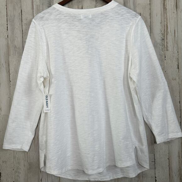 NWT Gap Relaxed Slub Knit Lace Up Top XL 100 Cotton Shirt Boho Coastal Beachy - Picture 2 of 8